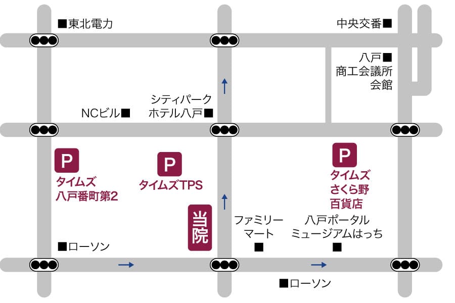 八戸タウン形成外科クリニックパーキング